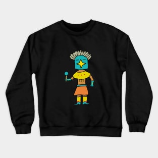 Hopi Doll Blue Star Kachina Crewneck Sweatshirt